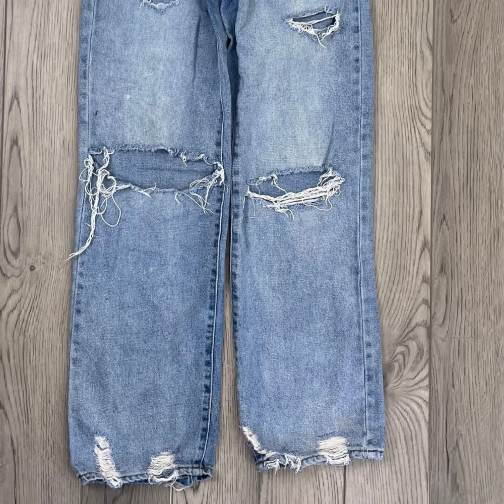 Vanilla Star Size 0 Distressed High Rise Denim Straight Leg Mom Vintage Jeans - Picture 8 of 9